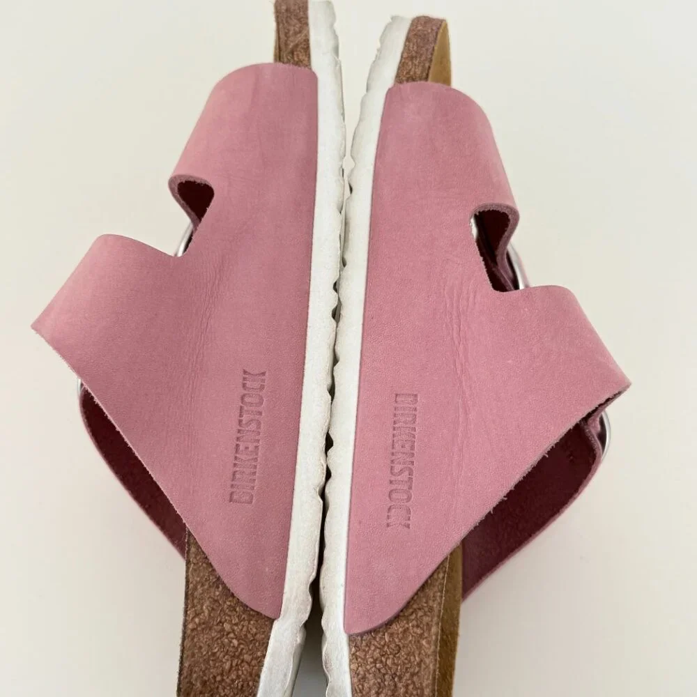 BIRKENSTOCK Women's Arizona Big Buckle Slide on Sandal Pink Silver Size 7 - Picture 4 of 5